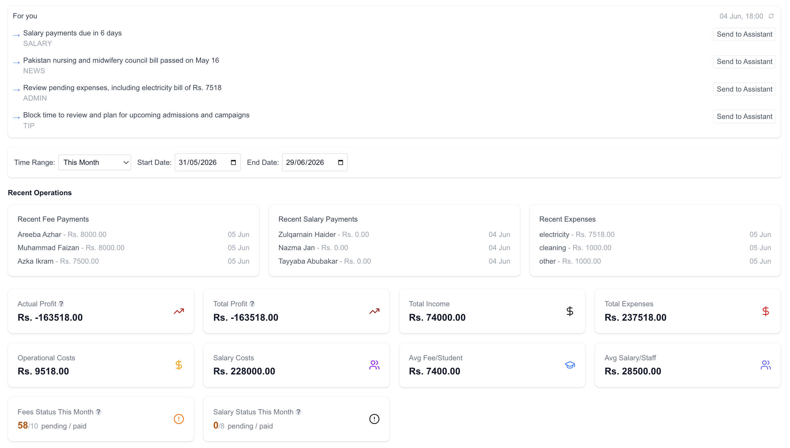 Finance Dashboard